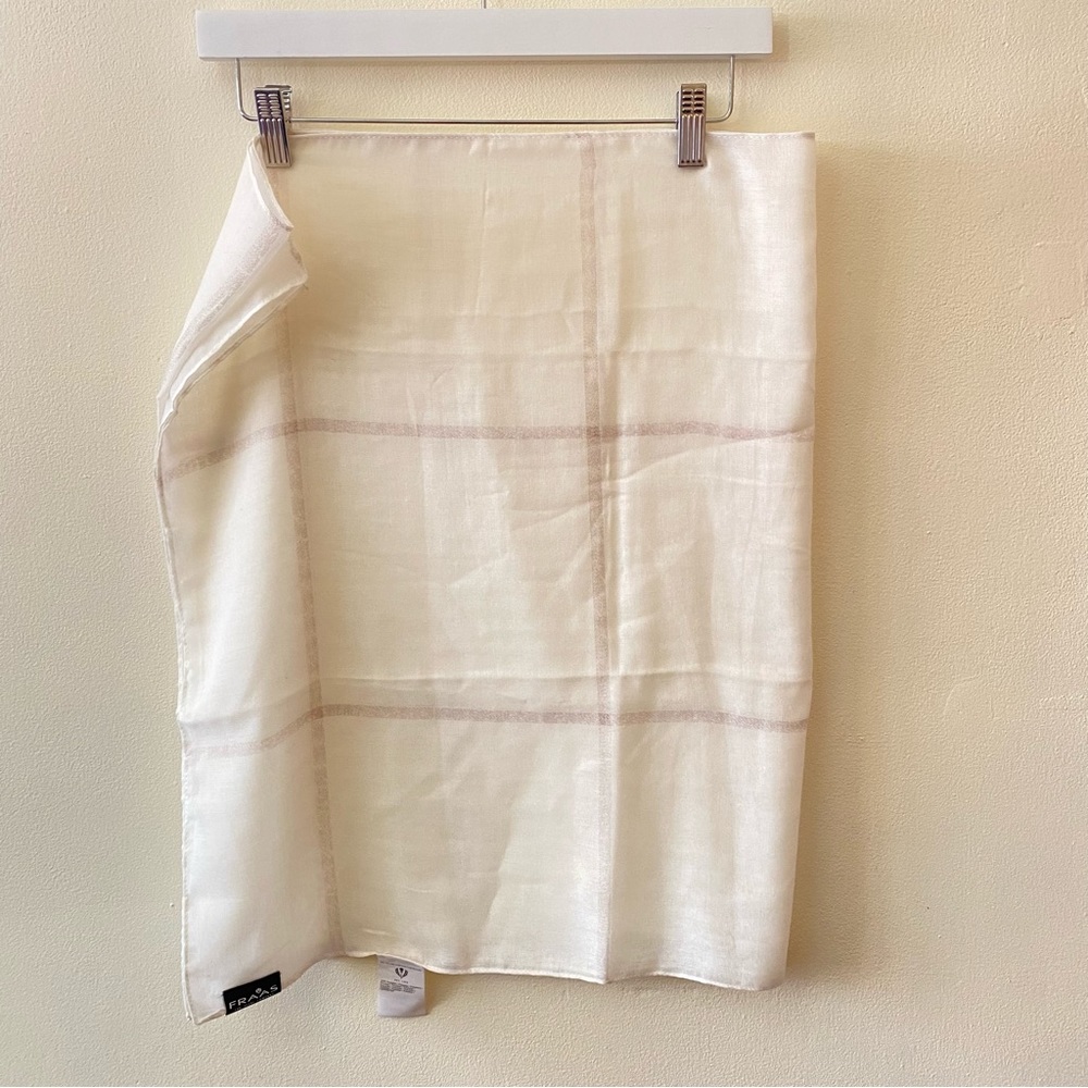 Fraas scarf company white windowpane sheer scarf